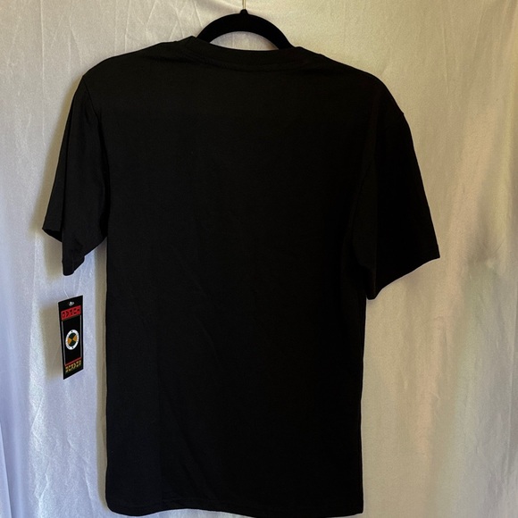 Black Tupac Shakur Graphic Tee with Yellow and Blue Accents "Poet" T-Shirt - Picture 5 of 5